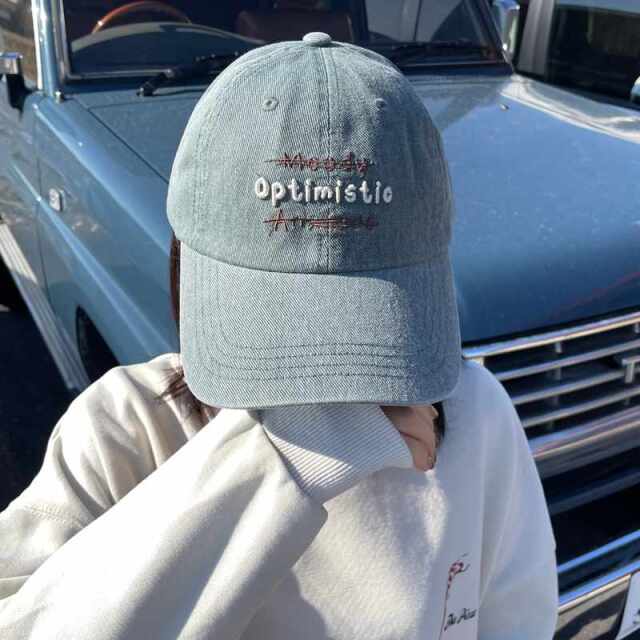 ハードウォッシュ刺繍キャップ