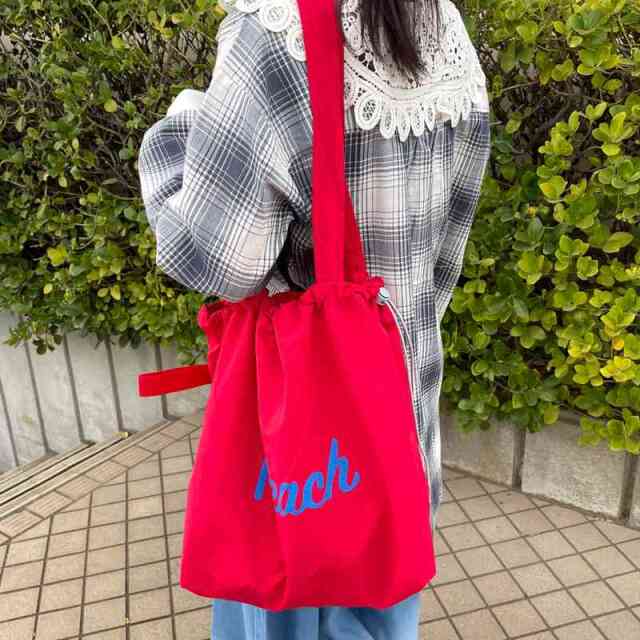 撥水配色ロゴトートバッグ