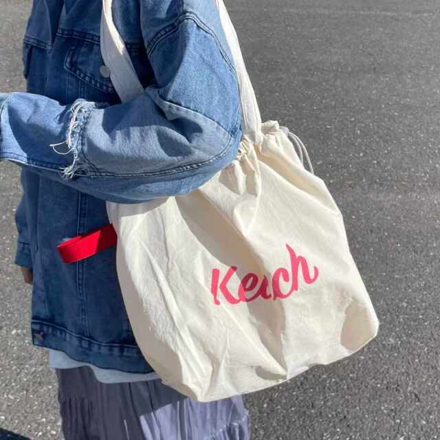 撥水配色ロゴトートバッグ