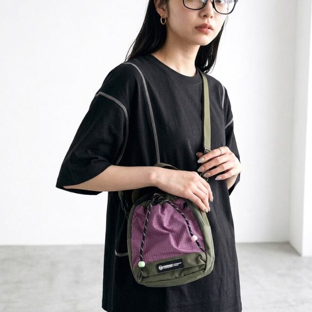 撥水配色ミニショルダーバッグ