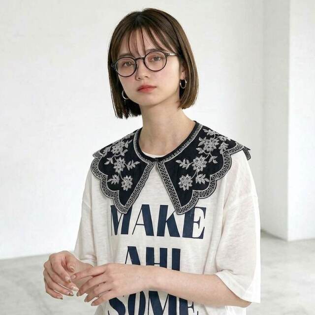 刺繍レース付け襟