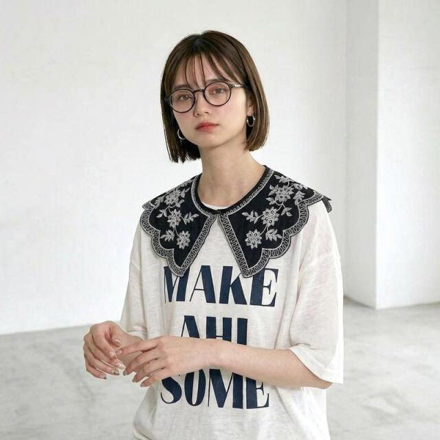 刺繍レース付け襟