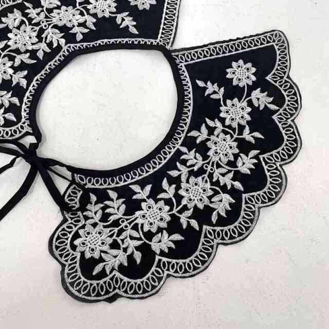 刺繍レース付け襟
