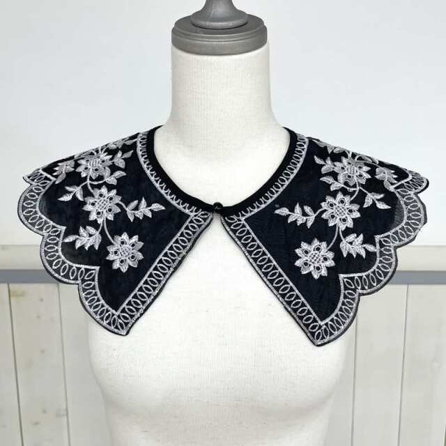 刺繍レース付け襟
