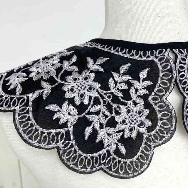刺繍レース付け襟