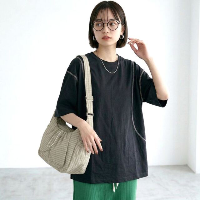 撥水チェックショルダーバッグ