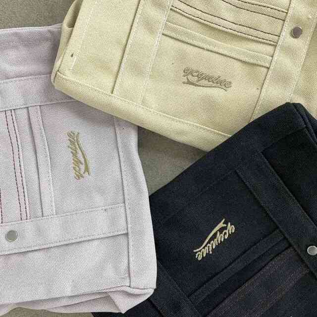 キャンバスロゴ刺繍ミニトートバッグ
