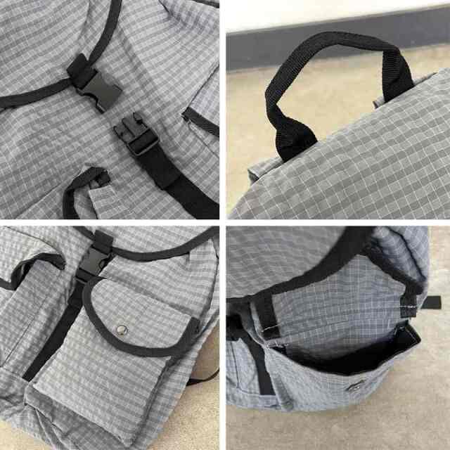 撥水チェックリュック