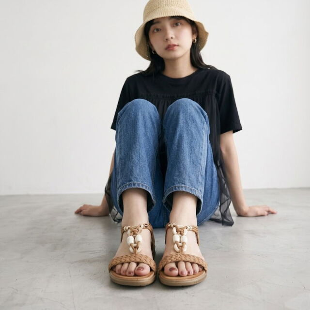 シェルゴムサンダル