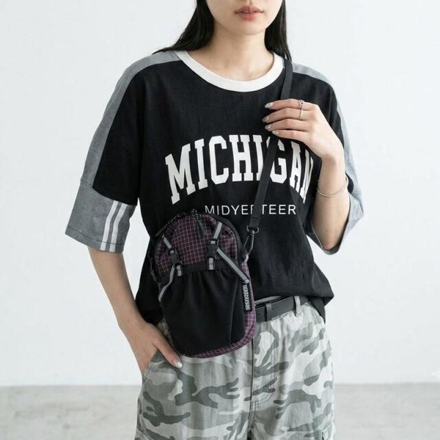 撥水チェックサコッシュ