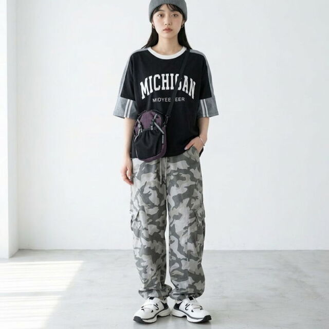 撥水チェックサコッシュ