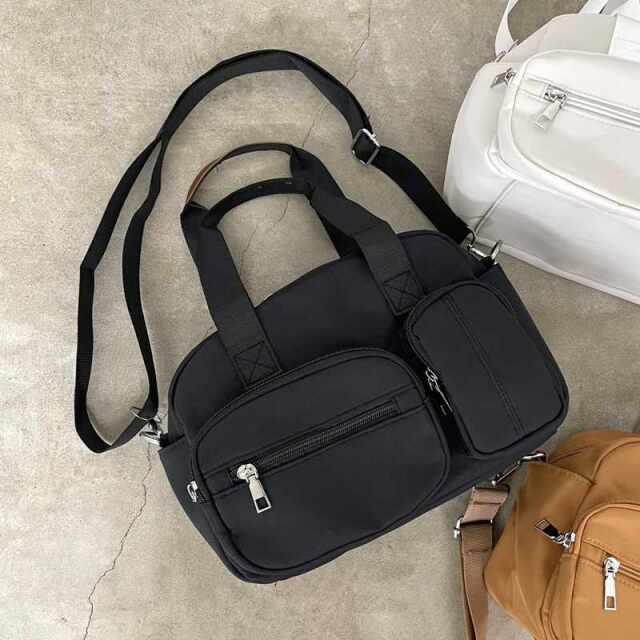 撥水アウトポケットボストンバッグ