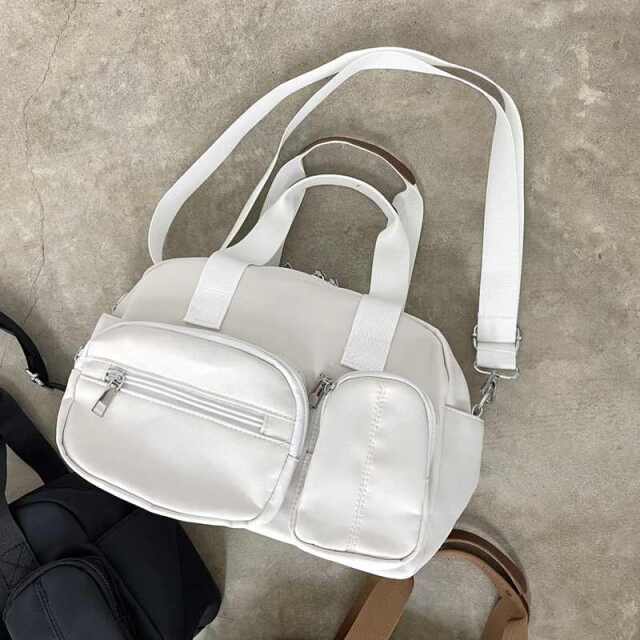 撥水アウトポケットボストンバッグ