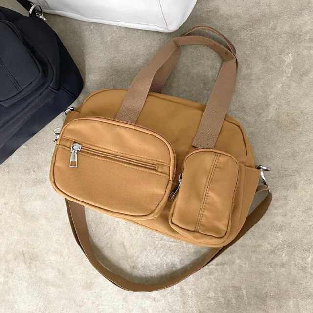 撥水アウトポケットボストンバッグ