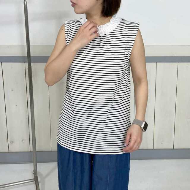 襟レースタンクトップ