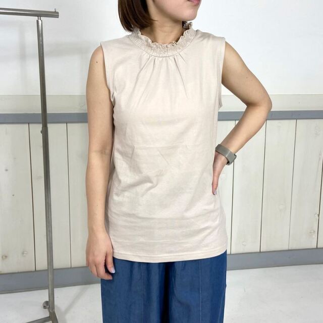 襟レースタンクトップ