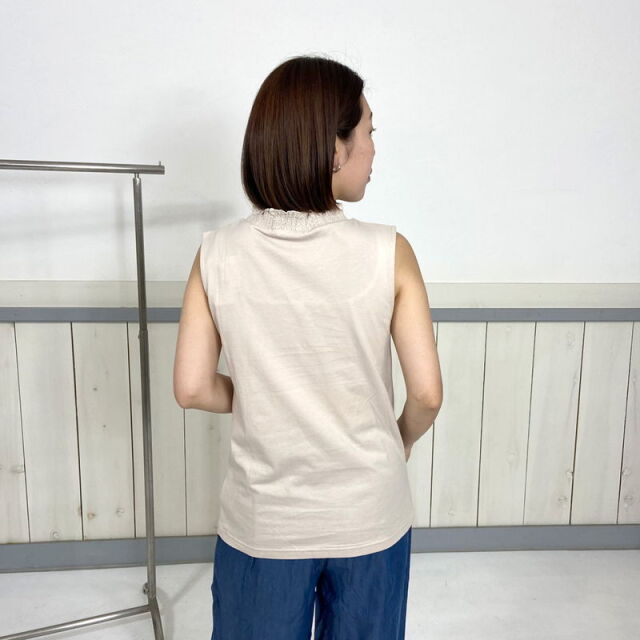 襟レースタンクトップ