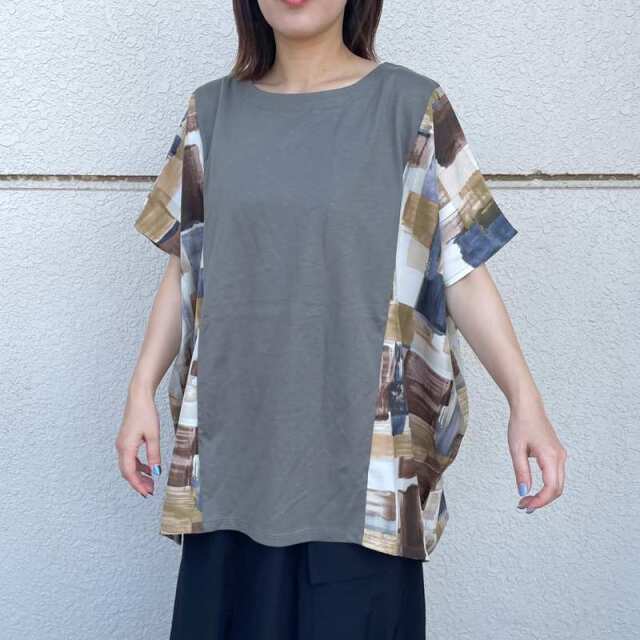 サイド柄切替プルオーバー