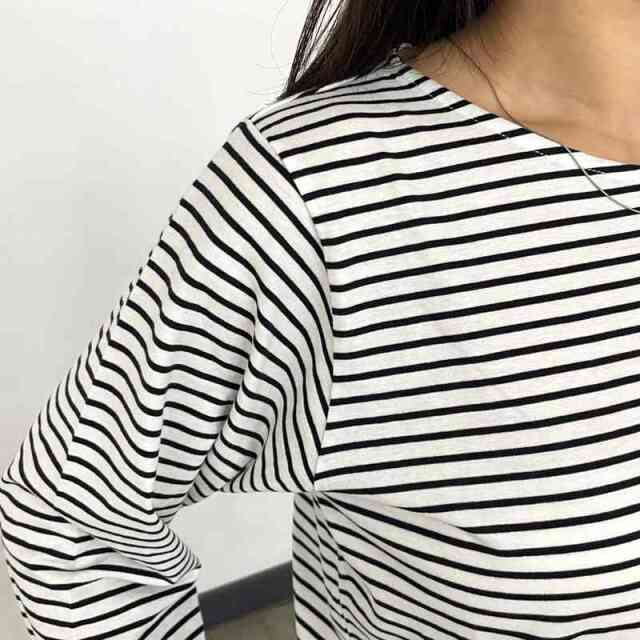 袖シアー切替ロンT