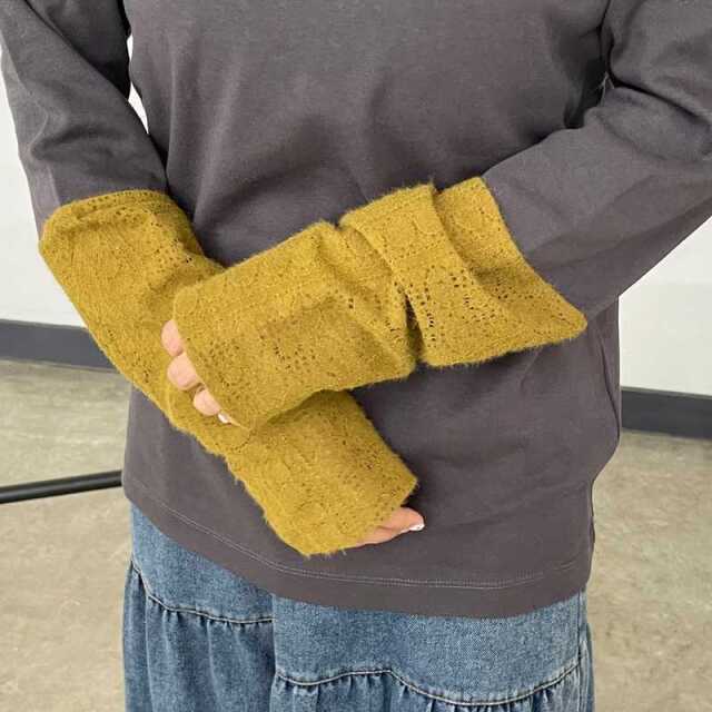 袖切替レースロンT