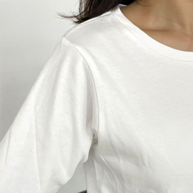 袖切替レースロンT