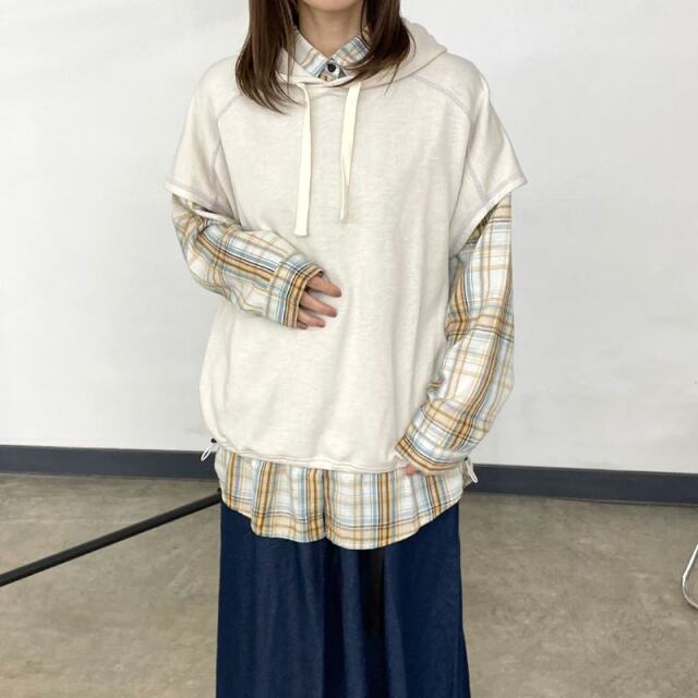 裏毛フードベスト