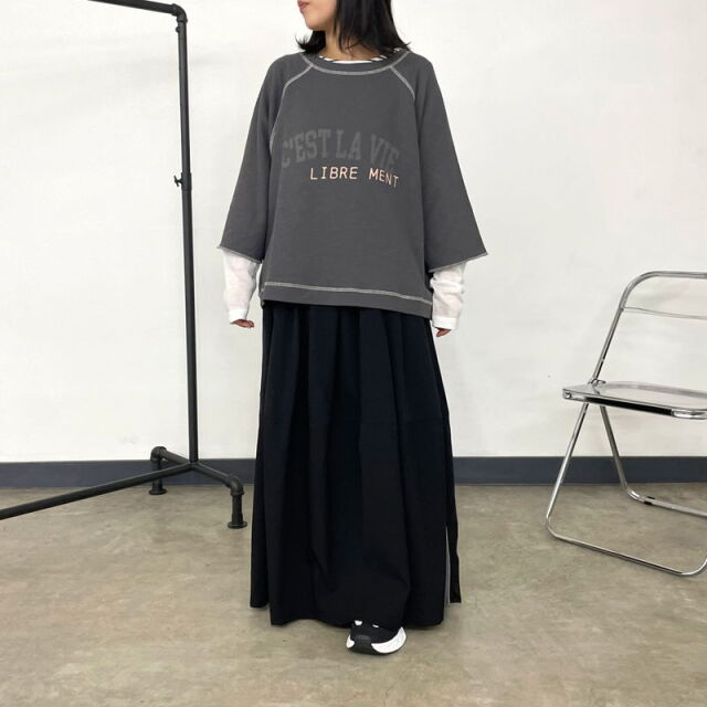 2WAY7部袖裏毛ロゴプルオーバー