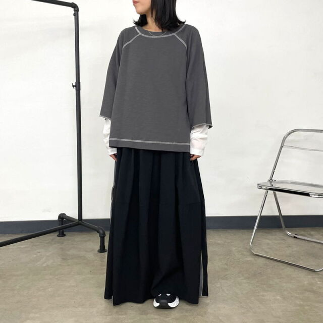 2WAY7部袖裏毛ロゴプルオーバー