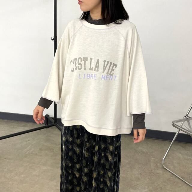 2WAY7部袖裏毛ロゴプルオーバー