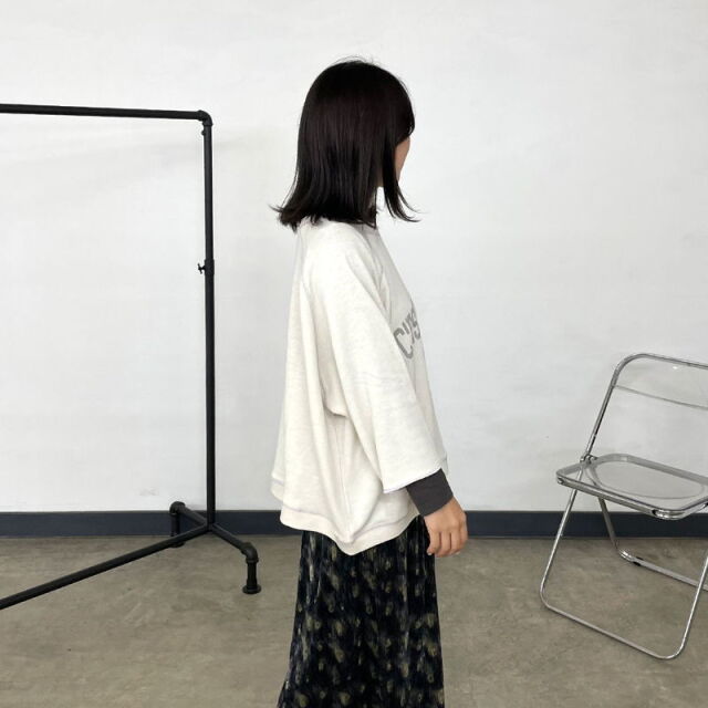 2WAY7部袖裏毛ロゴプルオーバー