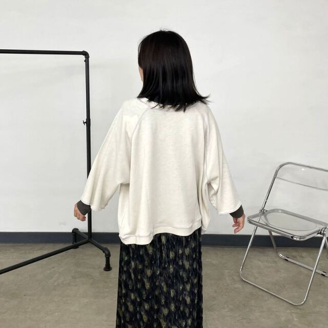 2WAY7部袖裏毛ロゴプルオーバー