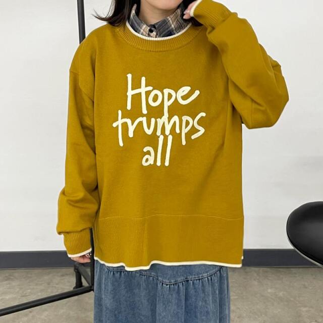 ロゴ刺繍プルオーバー