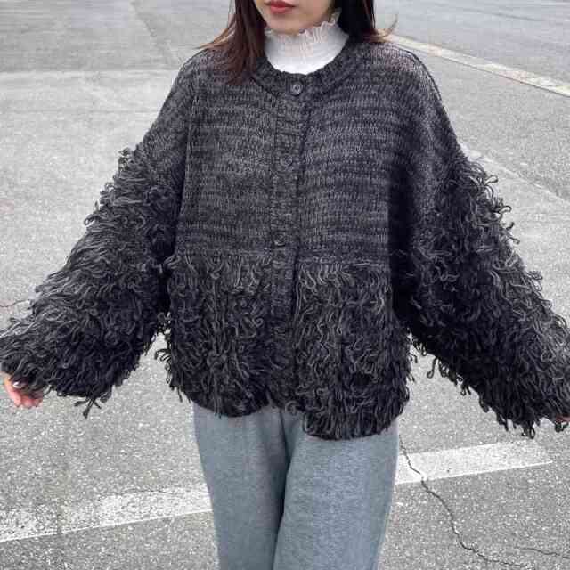 ループ編みカーディガン