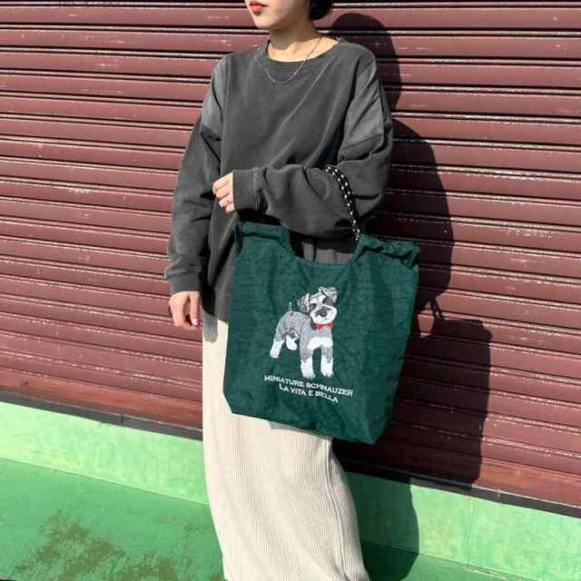 アニマル刺繍コードトートバッグ