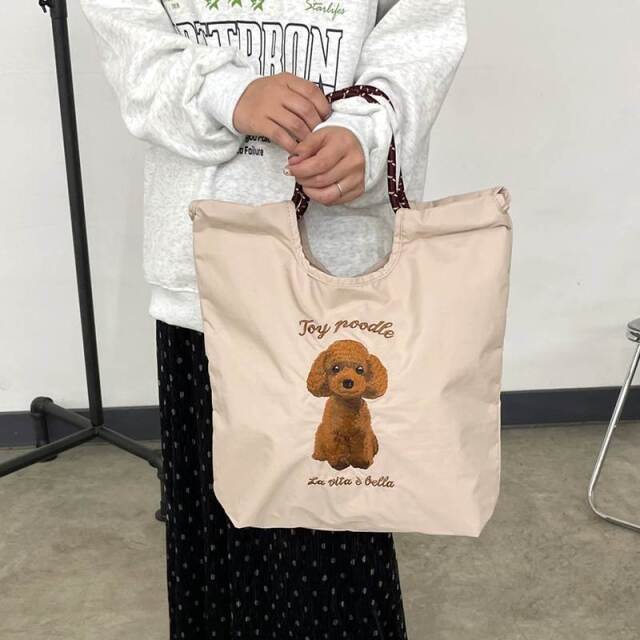 アニマル刺繍コードトートバッグ