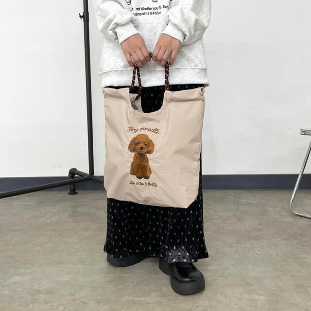 アニマル刺繍コードトートバッグ
