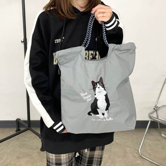アニマル刺繍コードトートバッグ