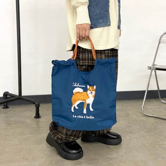 アニマル刺繍コードトートバッグ