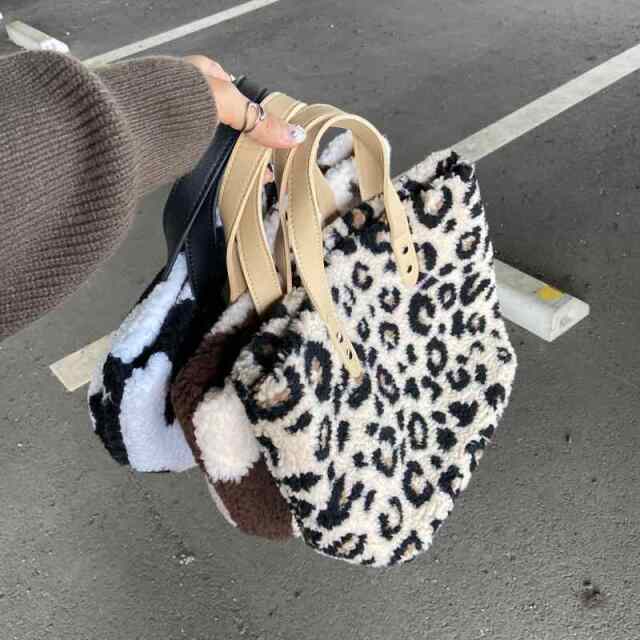 柄ボアミニトートバッグ