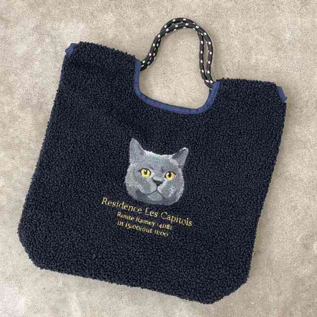 アニマルボア刺繍コードトートバッグ