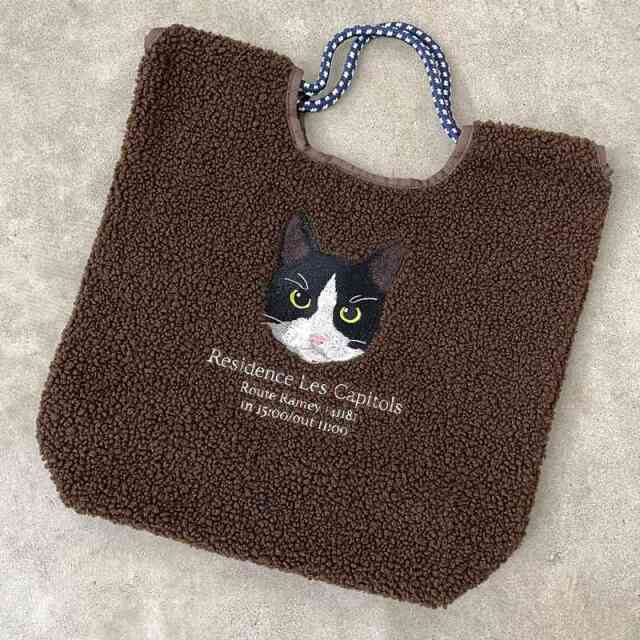 アニマルボア刺繍コードトートバッグ