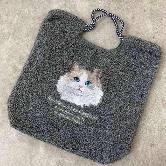 アニマルボア刺繍コードトートバッグ