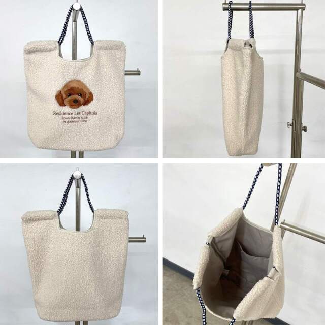 アニマルボア刺繍コードトートバッグ
