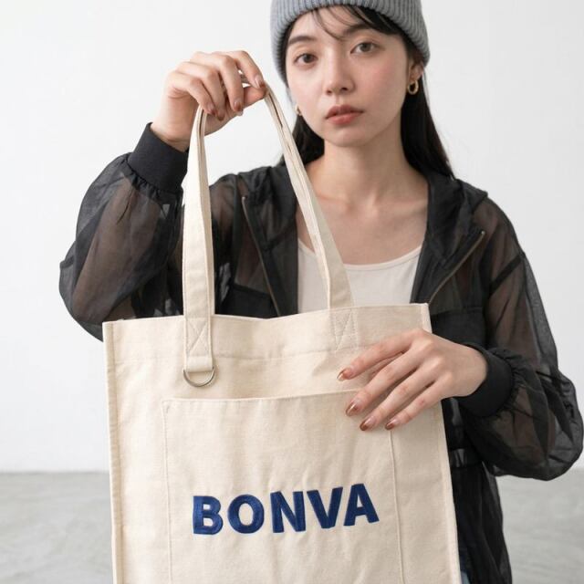 ロゴ刺繍トートバッグ
