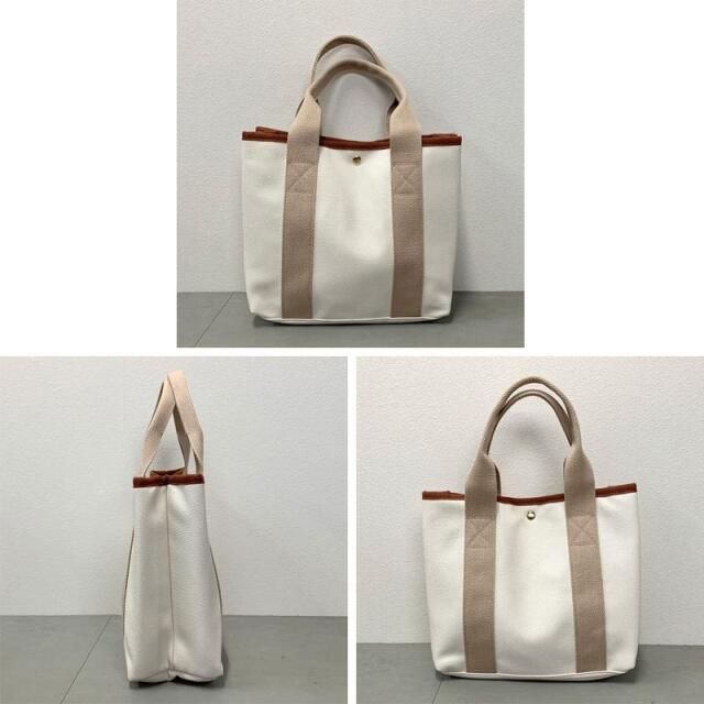 仕切り付き合成皮革ミニトートバッグ