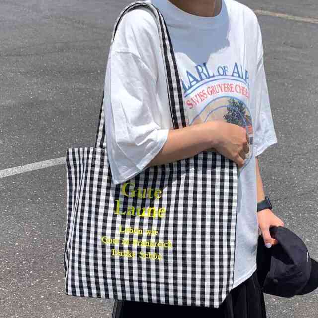 ロゴ刺繍ビッグトートバッグ