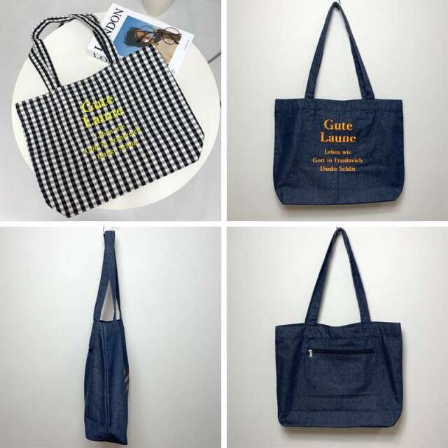 ロゴ刺繍ビッグトートバッグ
