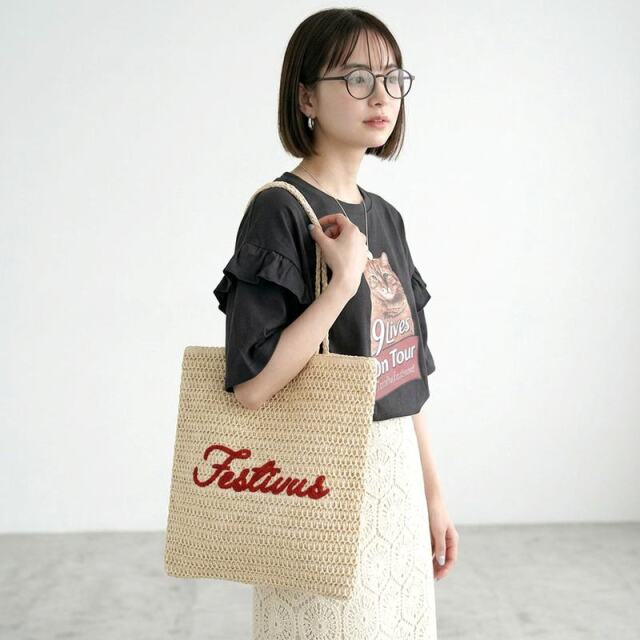 雑材サガラ刺繍トートバッグ