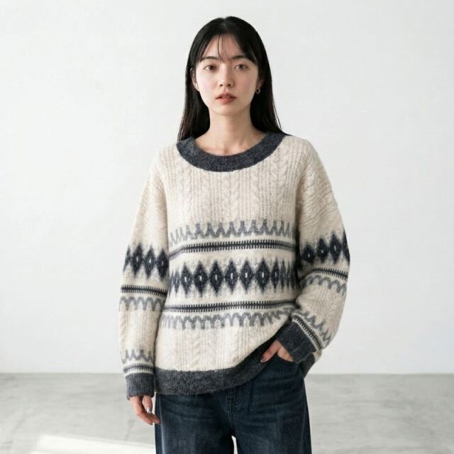 ノルディック柄プルオーバー