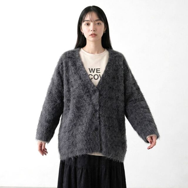 モヘアボーダーVネックカーディガン